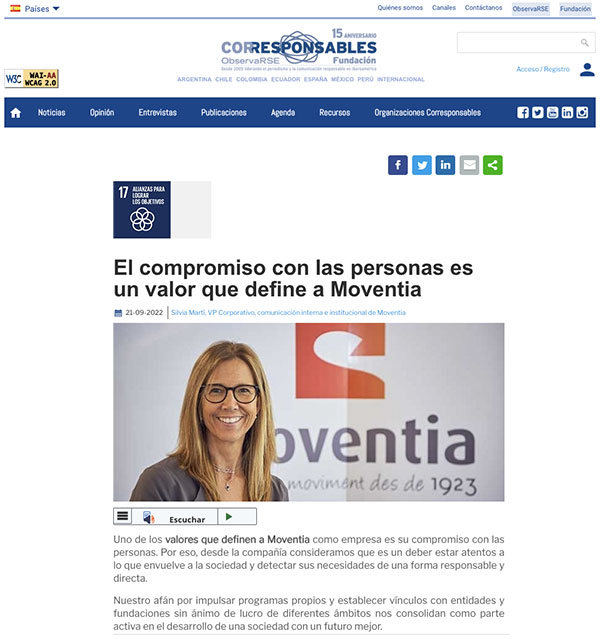 El compromiso con las personas es un valor que define a Moventia