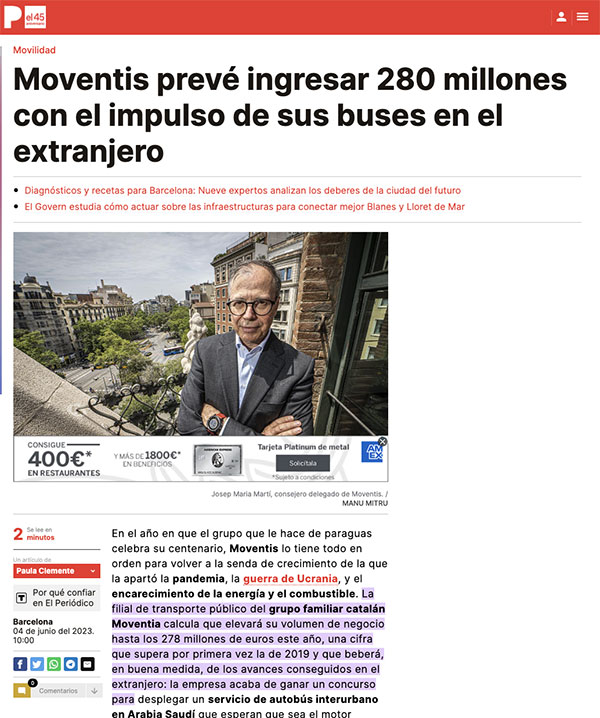 Moventis prevé ingresar 278 millones